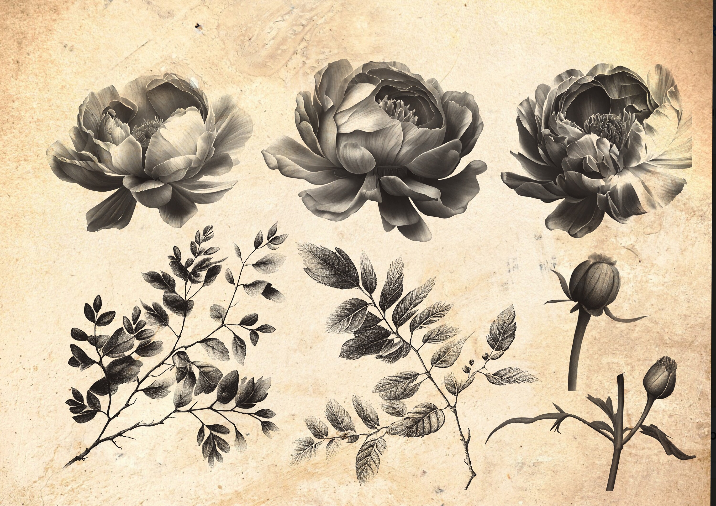Peony Flower Procreate Stamp Brushes Blossom Stamps - Etsy
