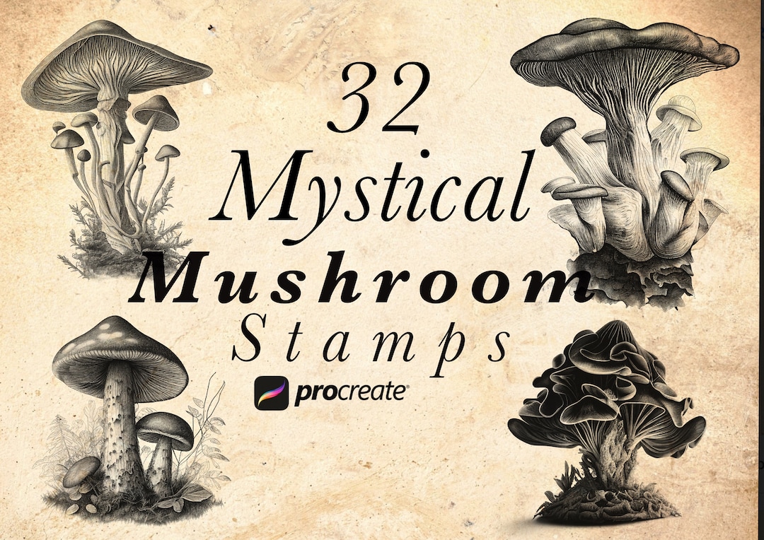 Mushroom Procreate Stamp Brushes | Fungi Brush Stamps Set | Fungus ...