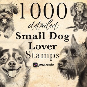 1000 Small Dog Lover stamp brushes set | small breed Procreate Bundle | Chihuahua - Maltese - Boston Terrier - Yorkshire - Shih Tzu & more