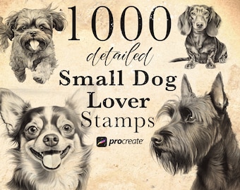 1000 Small Dog Breed Procreate Stamp Brush Set (Digital Download)