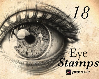 Realistic Eye Stamp Brushes: Procreate Tattoo Stencil (18) • .brushset for iPad/Apple Pencil