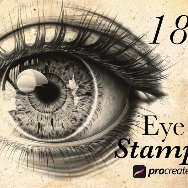 realistic Eyes Procreate Stamp Brushes | Eye Brush Stamps Set | Eye Drawings Procreate | Tattoo Stencil | Eyes for coloring