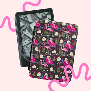 Summerween Kindle E-Reader with Grip Case Protective Cover Summer Skeleton Ghost Watermelon Spooky Bookish Gift for Reader Booktok