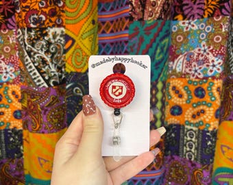 Zombies Red Nog Soda Doctor Badge Reels Custom Funny Cute ID Badge Holders Spring Lab Week Phlebotomist Medical Nurse Appreciation Coworker