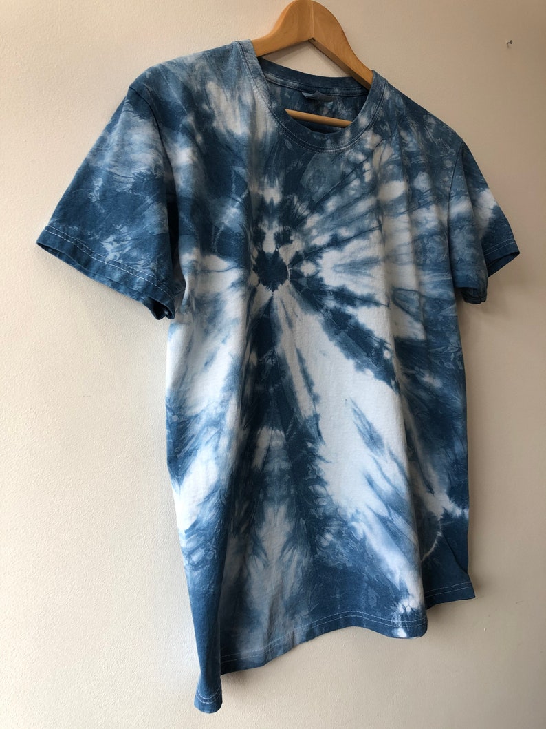 Tie Dye T-Shirt Blue Tie Dye Shibori Unisex T-Shirt Medium | Etsy