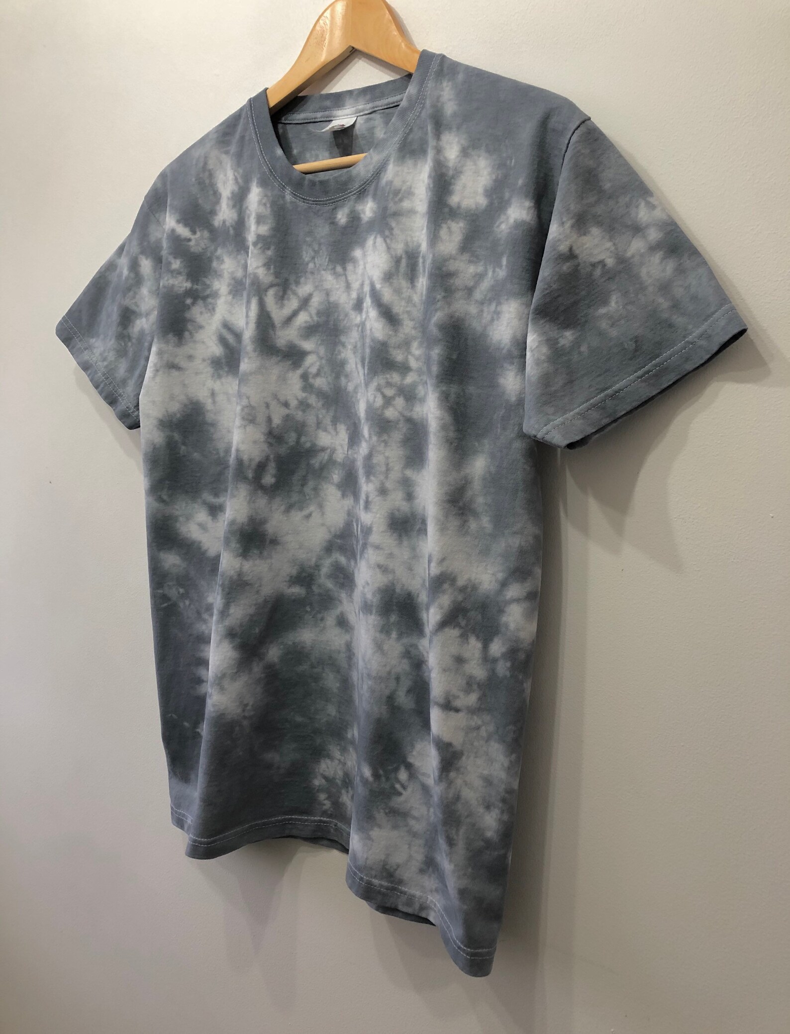 black and grey tie dye shirt