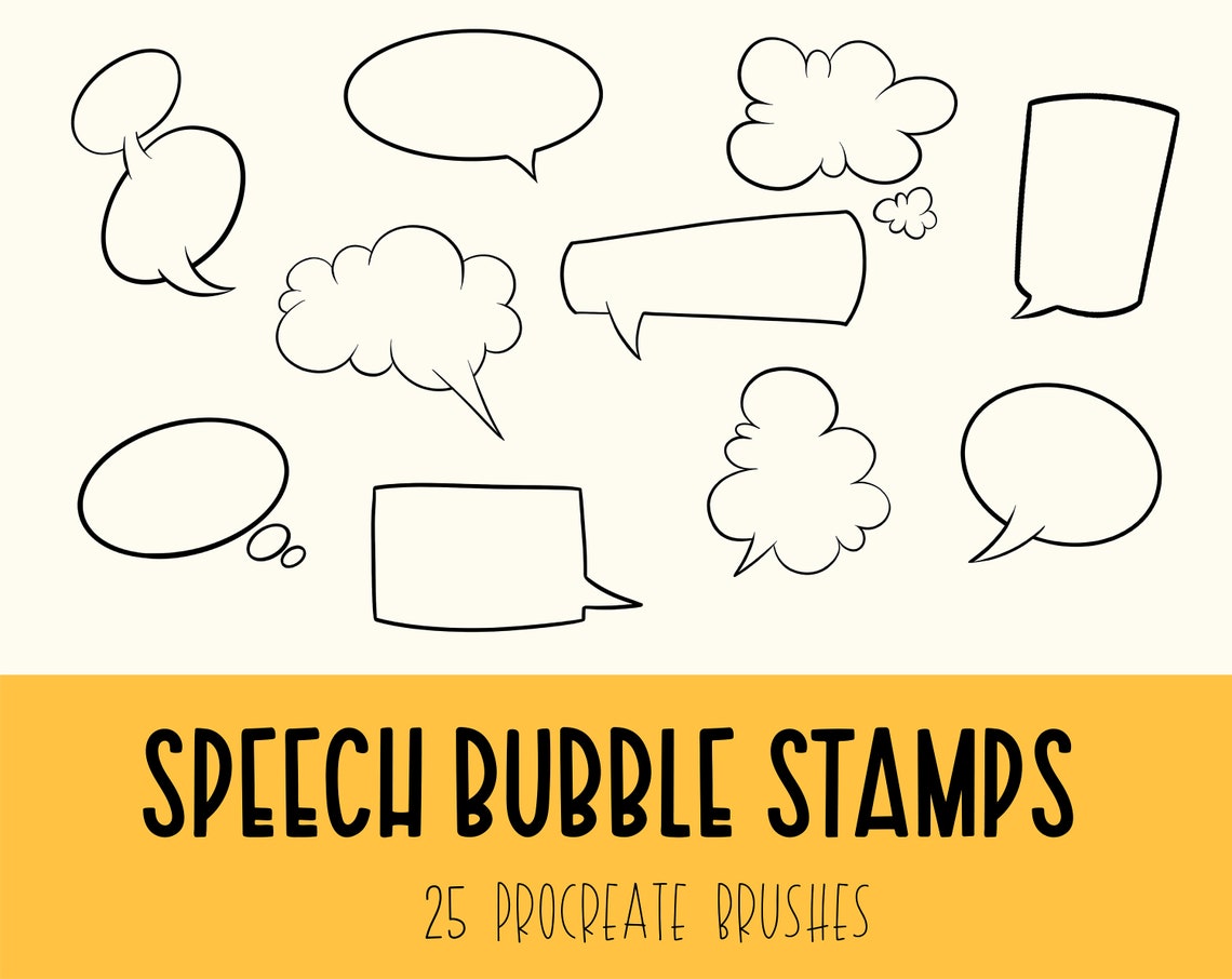 Speech Bubble Procreate Stamp Comic Bubble Procreate Brush Etsy