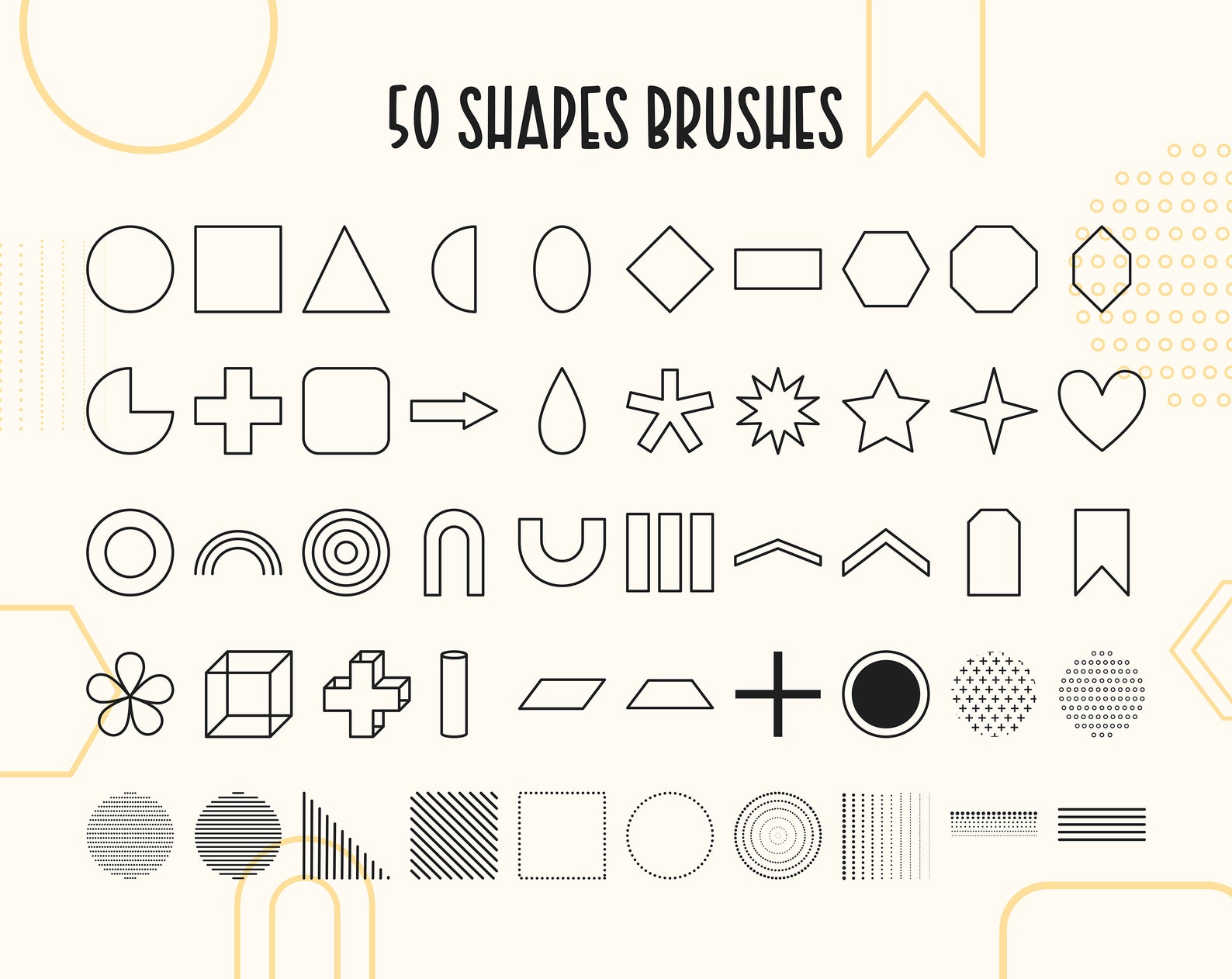 free procreate shape stamps