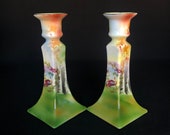 RARE - Antique Pair of Erdmann Schlegelmilch Porcelain Candlestick Holders - Germany c1902