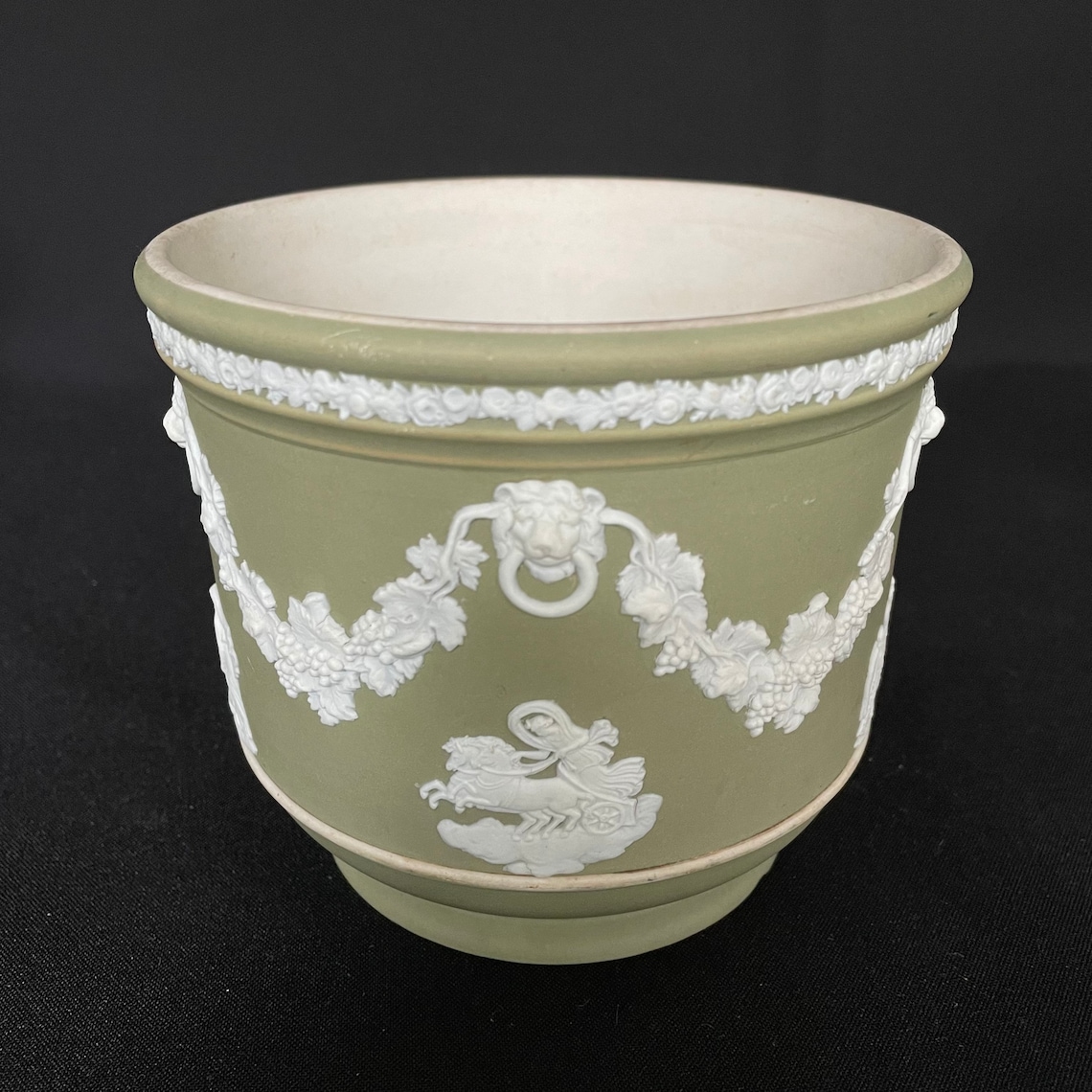 Vintage Wedgwood Olive Green 5 Inch Planter Etsy