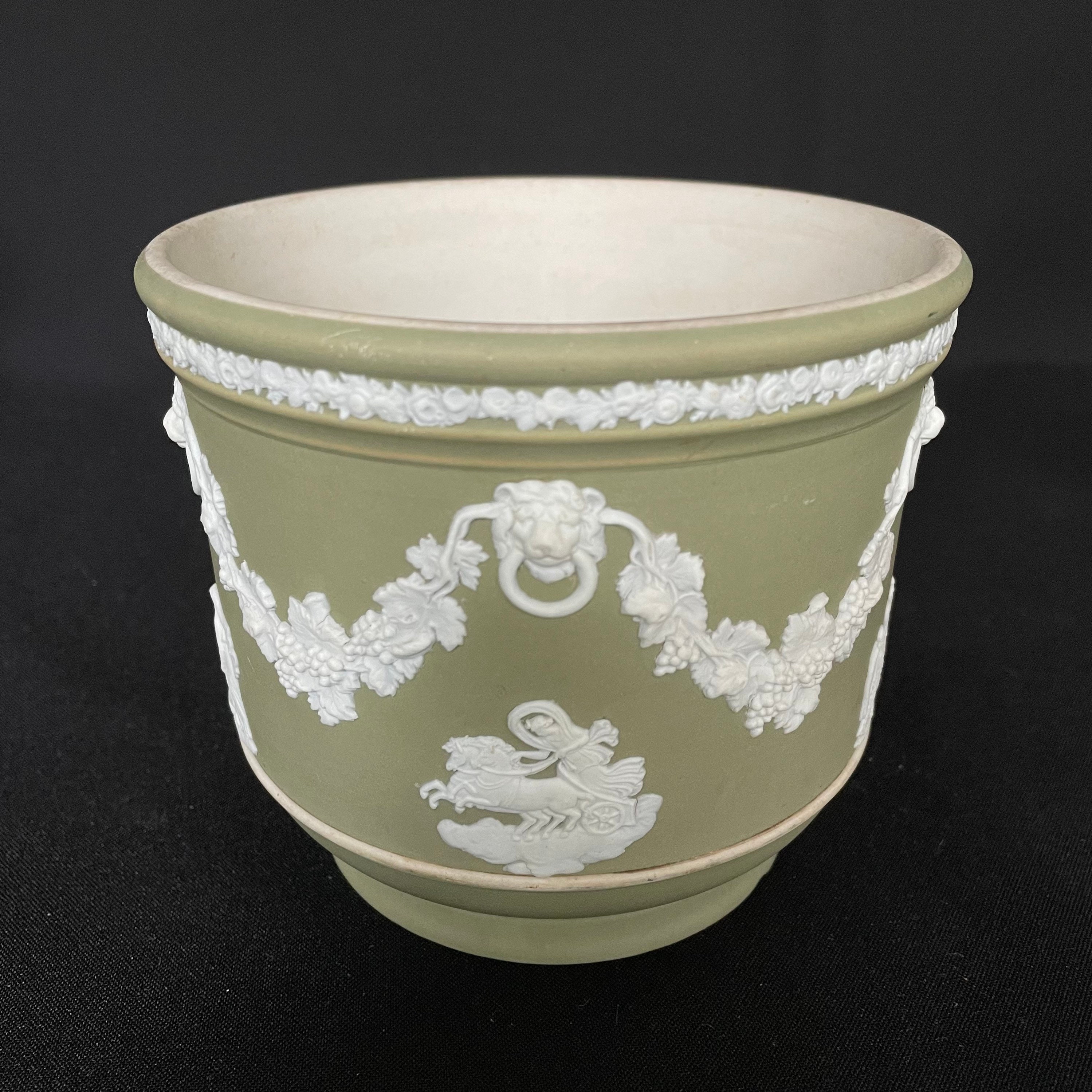 Vintage Wedgwood Olive Green 5 Inch Planter Etsy