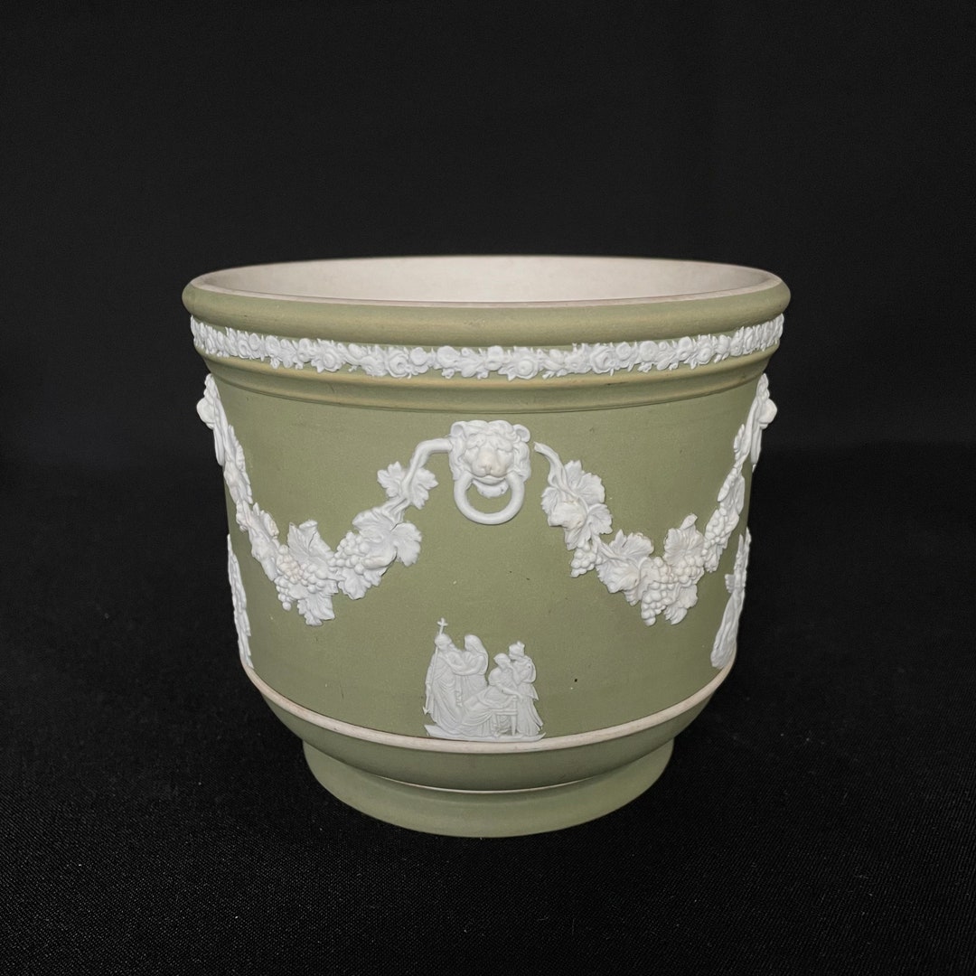 Vintage Wedgwood Olive Green 5 Inch Planter Etsy