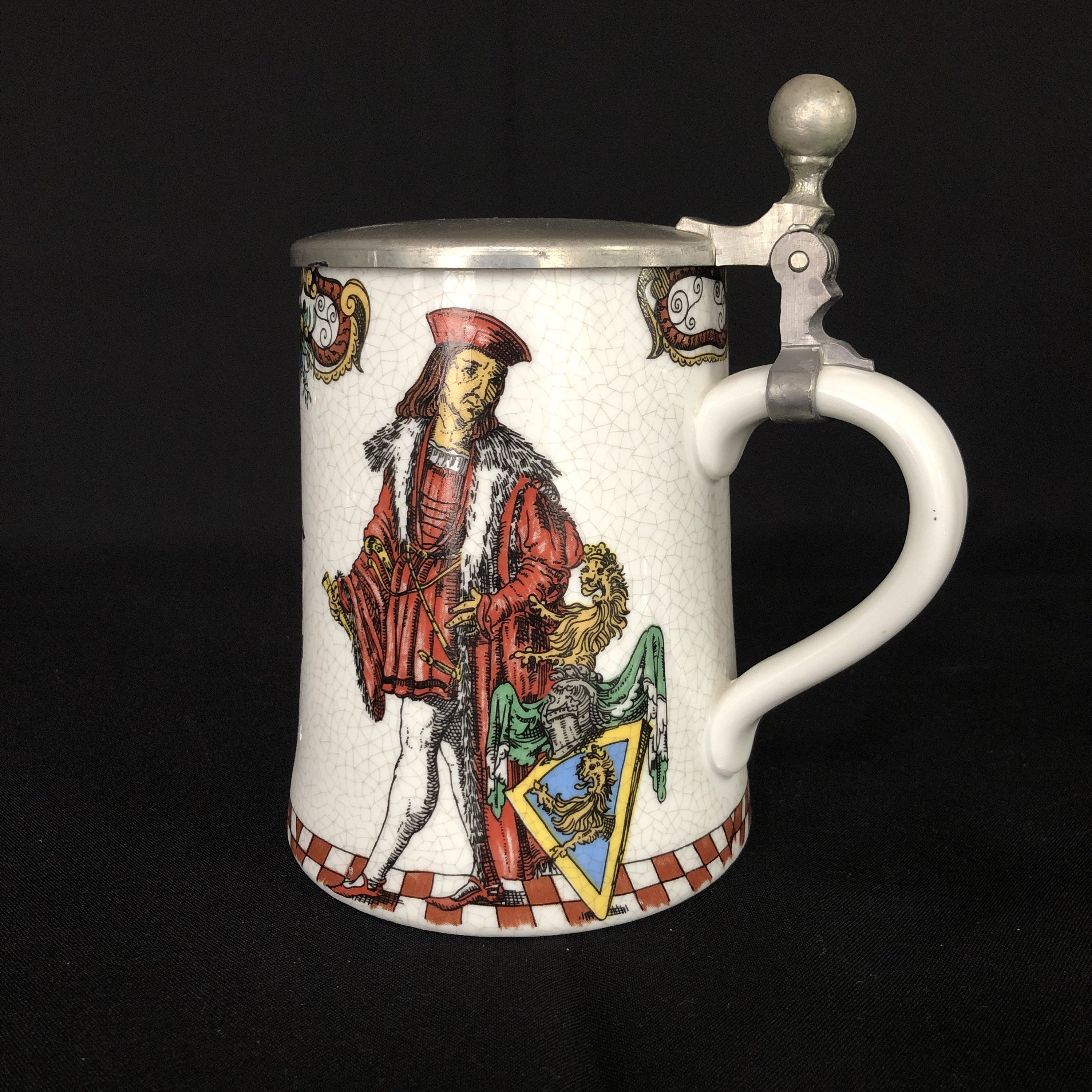 Vintage 22oz Ceramic Beer Stein With Metal (pewter?) Lid - Etsy