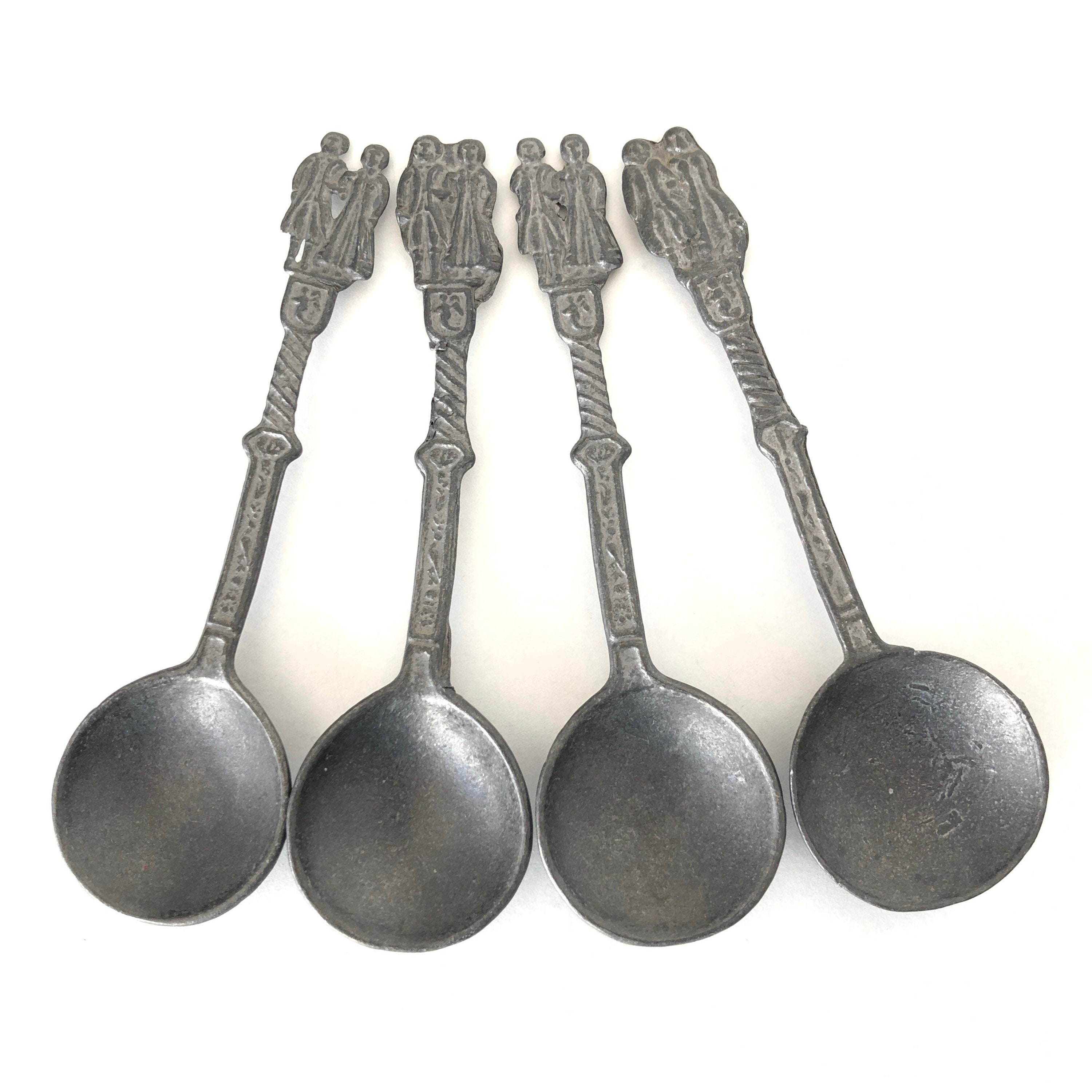 4 Matching Medieval Lead Spoons Etsy UK
