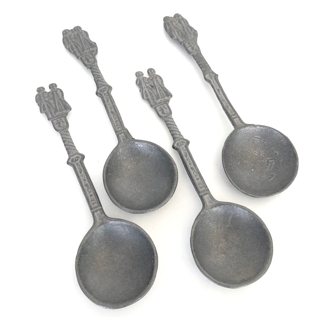 4 Matching Medieval Lead Spoons Etsy UK