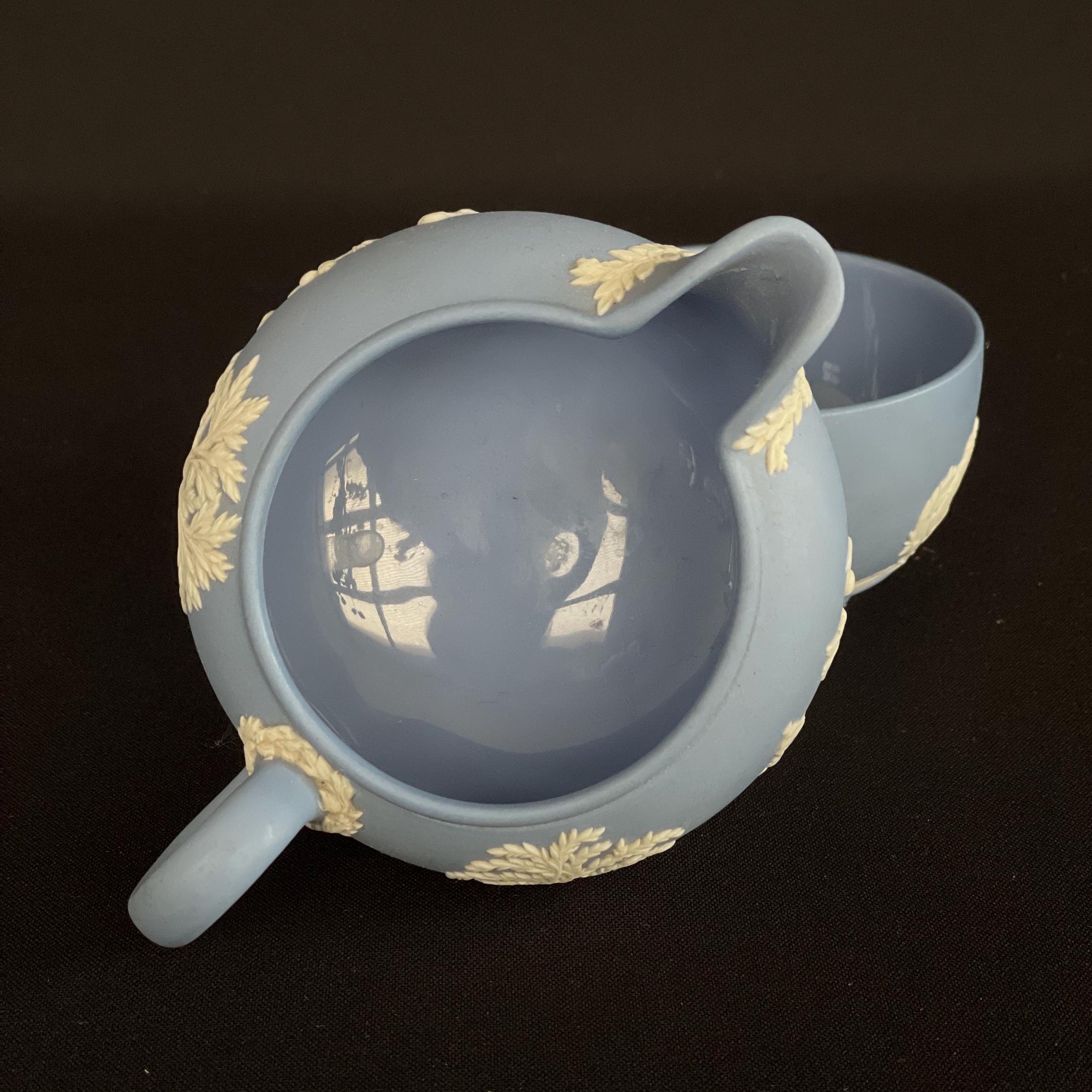 ヴィンテージ ウェッジウッド ブルー ジャスパーウェア シュガーボウル