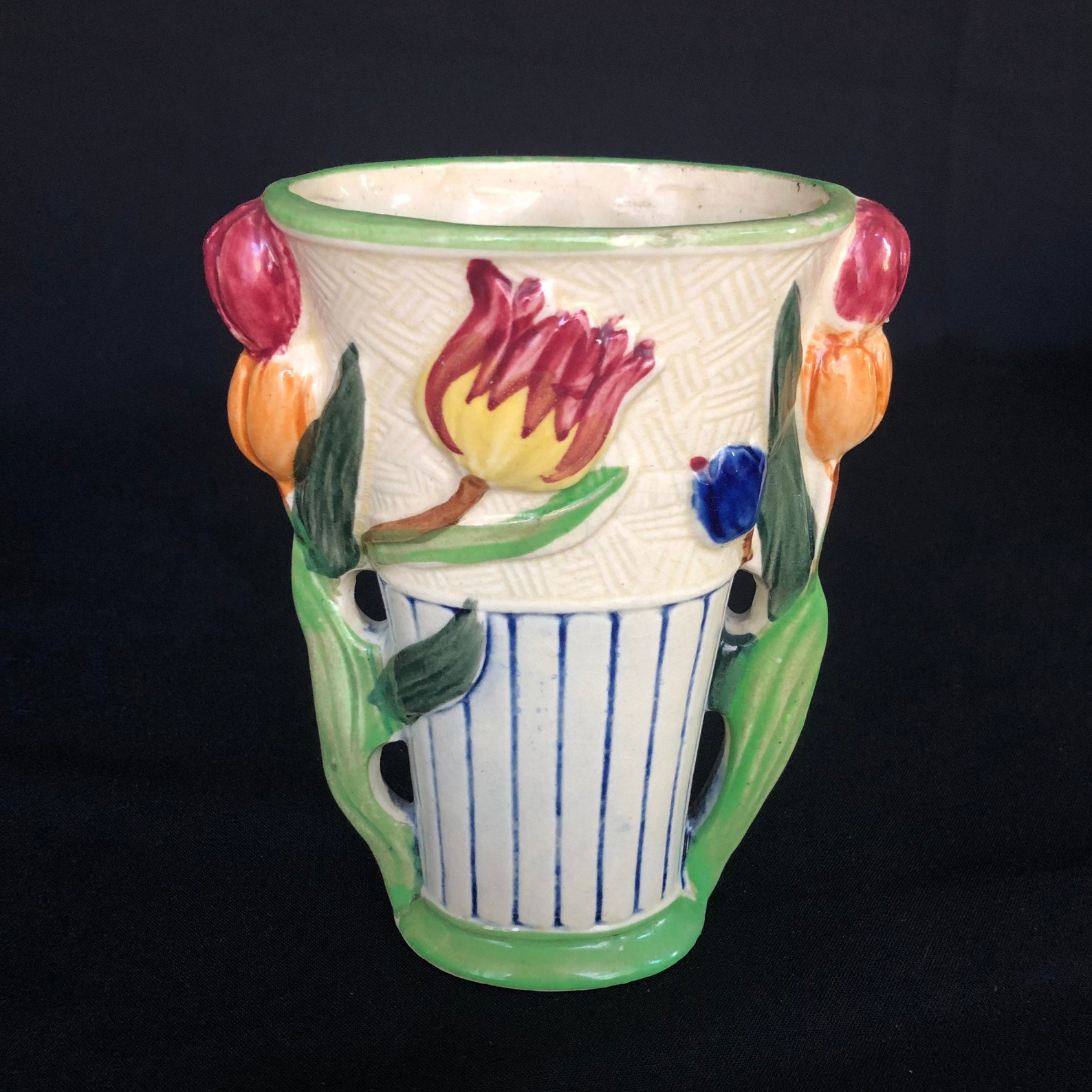 Vintage Hand Painted Tulip Vase Japan Etsy