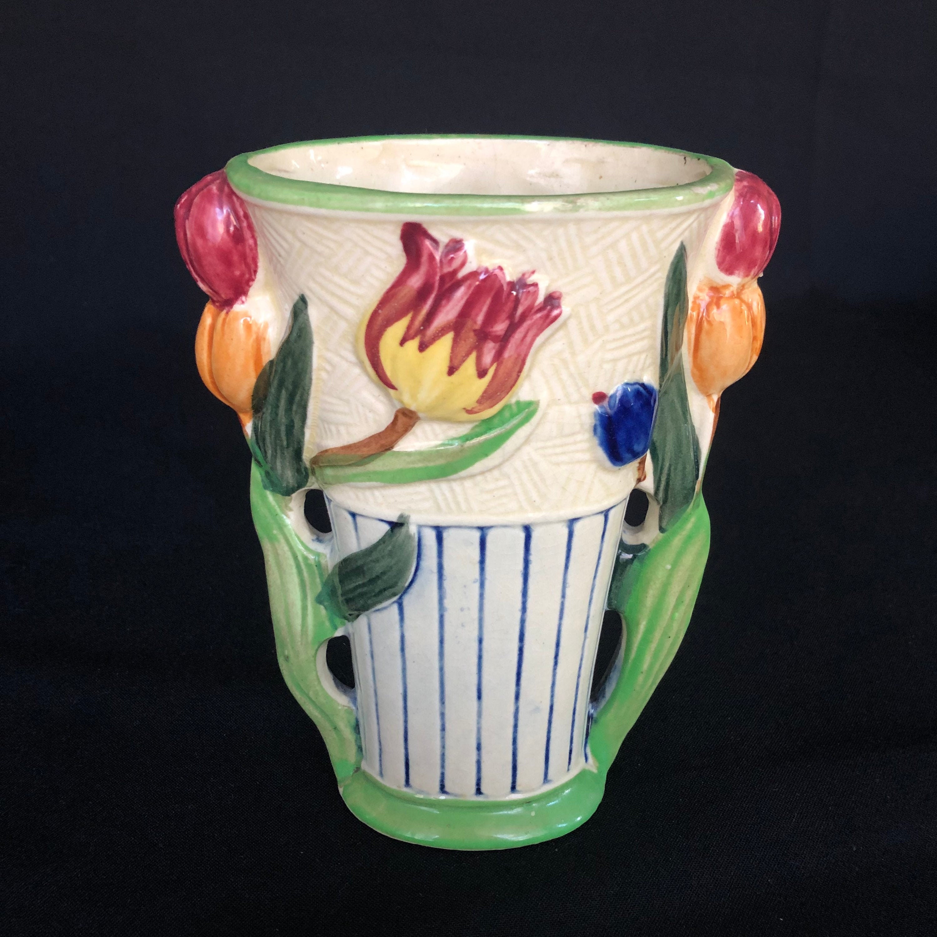 Vintage Hand Painted Tulip Vase Japan Etsy