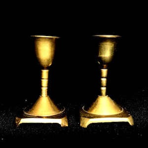 Pair of Small Vintage Brass Candlesticks