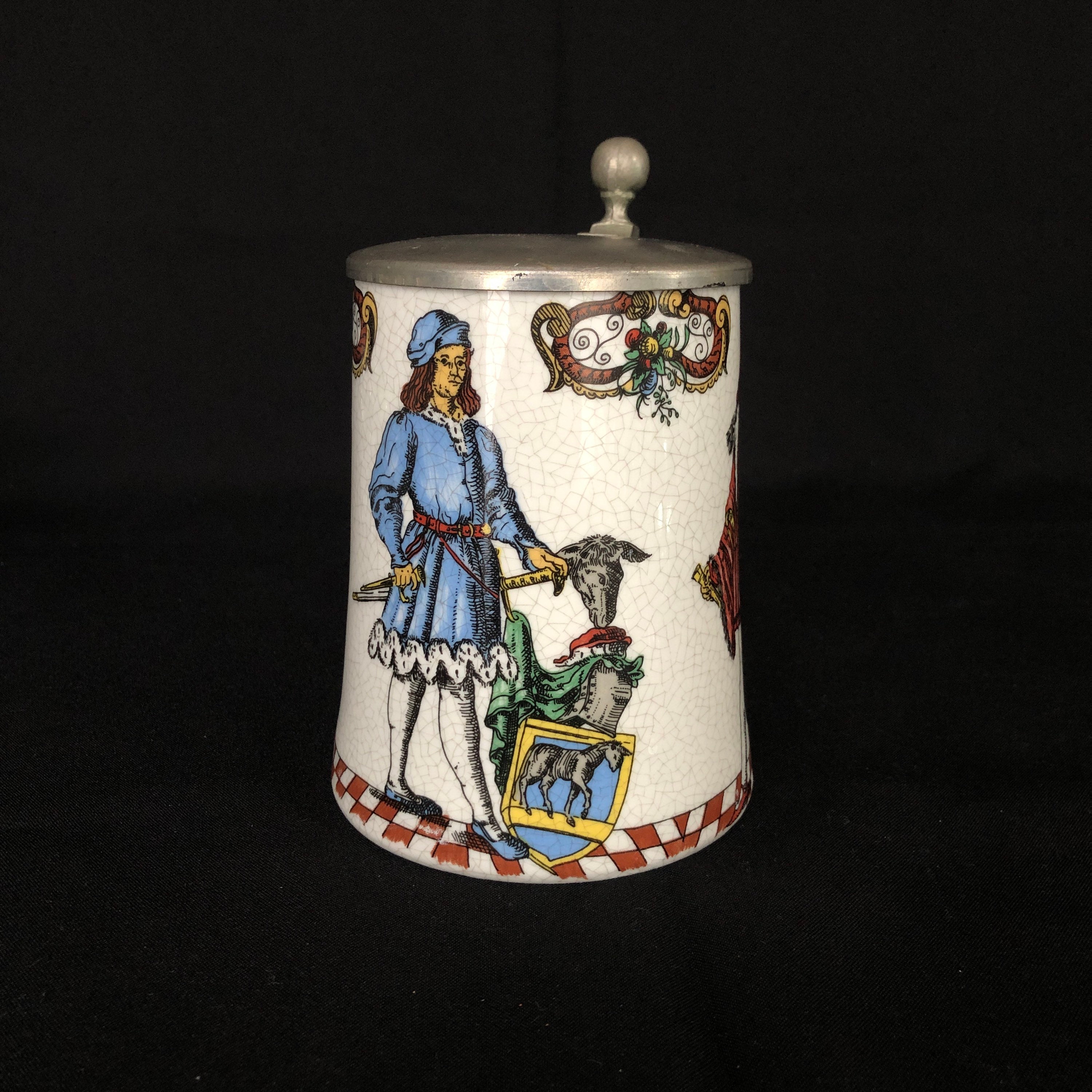 Vintage 22oz Ceramic Beer Stein With Metal pewter Lid Etsy UK