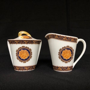 Vintage T. Limoges Bacchus Cream & Sugar Set
