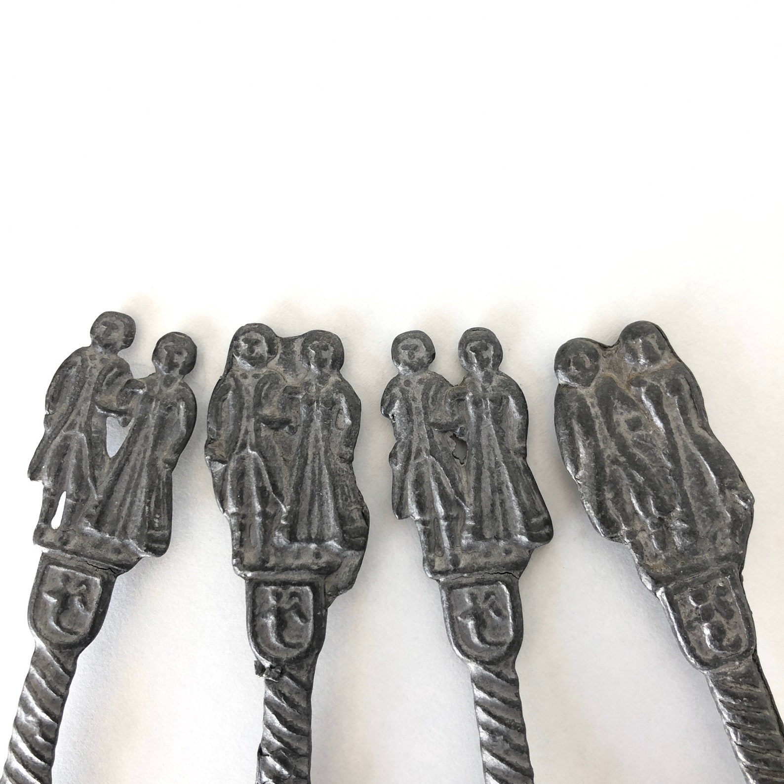 4 Matching Medieval Lead Spoons Etsy UK