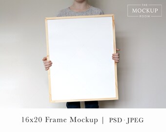 Thin Wood Frame Mockup | Wood Frame Mockup | 16x20 Frame Mockup | Vertical Frame Mockup | Artwork Mockup | Frame Mock up | Mockup For Art