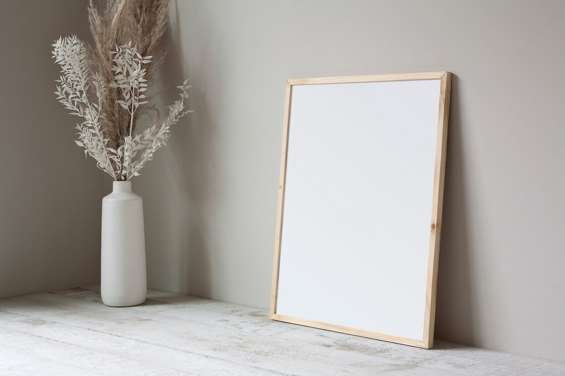 Thin Wood Frame Mockup Wood Frame Mockup 16x20 Frame Etsy