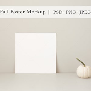 Maqueta de póster de otoño / Maqueta de póster de otoño / Maqueta de obra de arte / Maqueta de póster / Maqueta de póster cuadrado / Maqueta de póster / Maqueta de póster simple