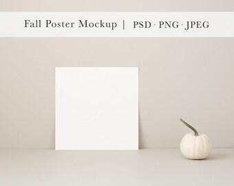 Fall Poster Mockup | Autumn Poster Mockup | Artwork Mockup | Poster Mockup | Square Poster Mockup | Mockup Poster | Simple Poster Mockup