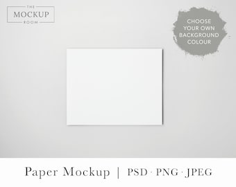 Paper Mockup | Poster Mockup | Flat Lay Paper Mock Up | Horizontal Paper Mockup | Paper Mock up | Art Paper Mockup | Paper Mockup Landscape