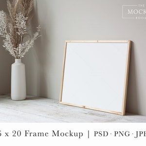 Thin Wood Frame Mockup | Wood Frame Mockup | 16x20 Frame Mockup | Horizontal Frame Mockup | Artwork Mockup | Frame Mock up | Mockup For Art