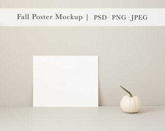 Fall Poster Mockup | Autumn Poster Mockup | Artwork Mockup | Poster Mockup | Horizontal Poster Mockup | Mockup Poster | Simple Poster Mockup