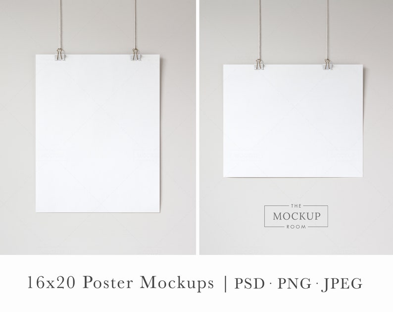 Hanging Poster Mockup Mockup Poster 16x20 Poster Mock up | Etsy