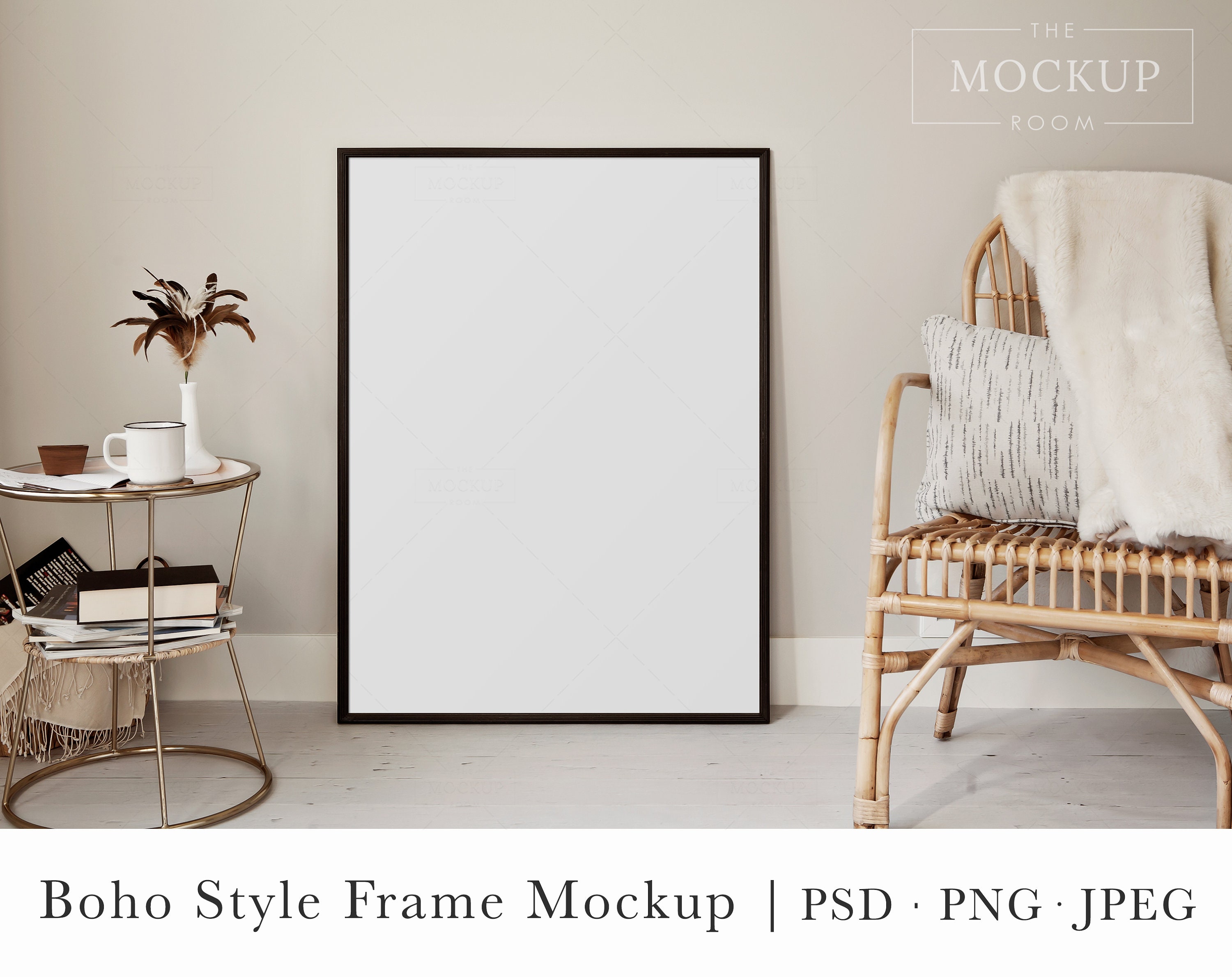 Frame Mockup Boho Frame Mockup 30 X 40 Frame Mockup Bohemian Frame