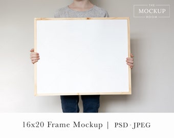 Thin Wood Frame Mockup | Wood Frame Mockup | 16x20 Frame Mockup | Horizontal Frame Mockup | Artwork Mockup | Frame Mock up | Mockup For Art