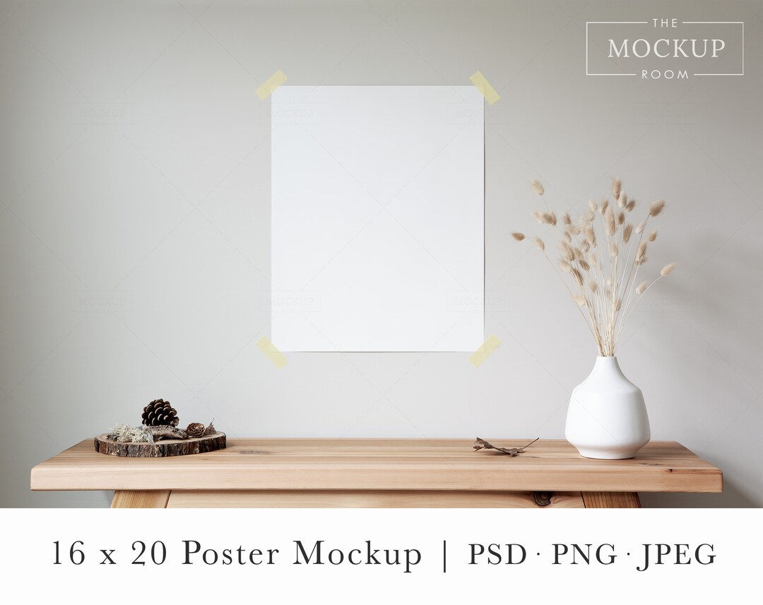 16x20 Poster Mockup Vertical Poster Mockup Rustic Minimal Poster Mockup