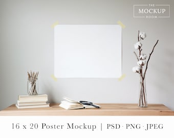 16x20 Poster Mockup | Horizontal Poster Mockup | Rustic Minimal Poster Mockup | Poster Mockup | Artwork Mockup | Poster Mock up