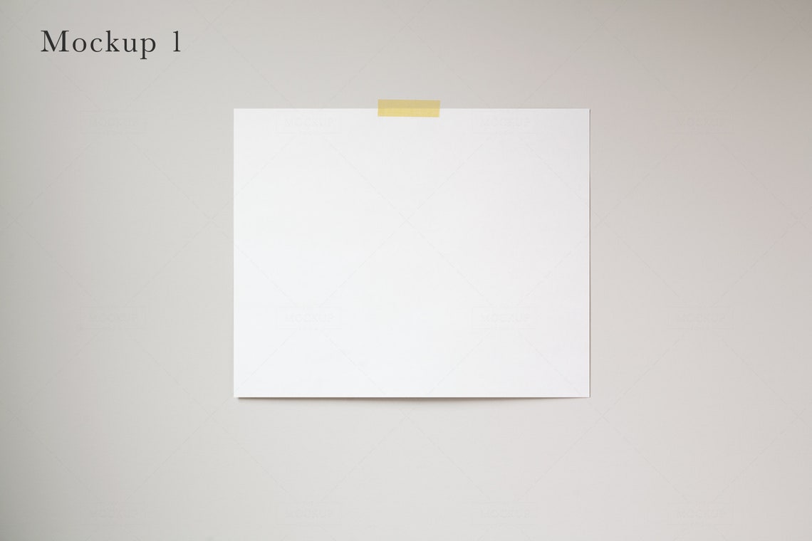 Download Horizontal Poster Mockup Taped Poster Mockup 16x20 Poster ...