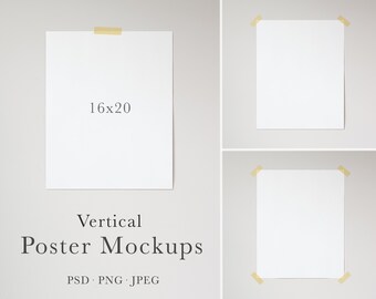 Poster Mockup | 16x20 Poster Mockup | Klebeband Poster Mockup | Vertikales Poster Mockup | Wand Kunst Mockup | Mockup Poster | Kunstdruck Mockup