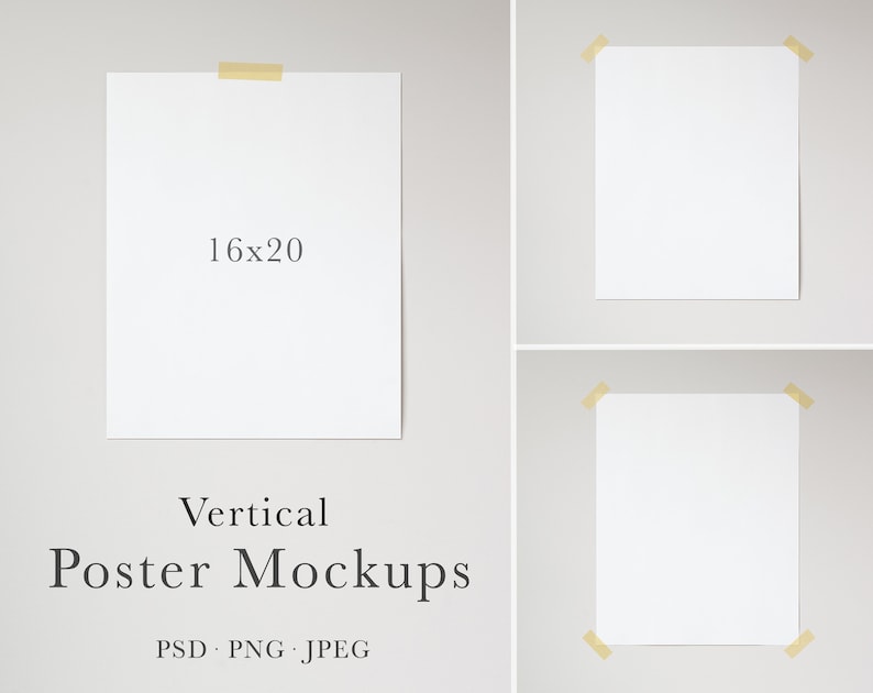 Poster Mockup 16x20 Poster Mock up Taped Poster Mockup - Etsy Canada