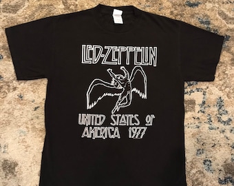 Led Zeppelin Icarus swan song t shirt, black size medium