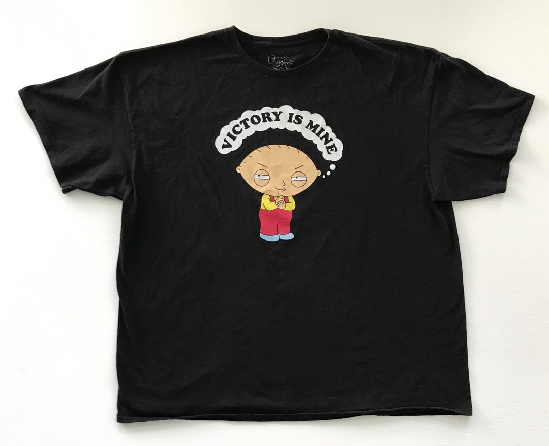 Family Guy Stewie Griffin Victory is Mine T Shirt in Black Size - Main Image