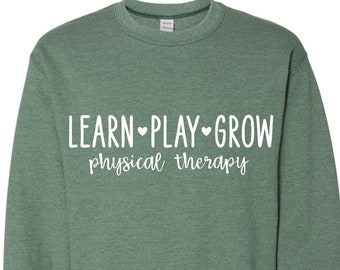 Custom Pediatric Therapy Crew Neck Sweatshirt, Gildan, Pullover, Therapist, Special Needs, Play