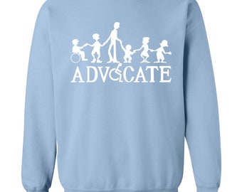 Advocate Crewneck Sweatshirt, Gildan, Pullover, Inclusion, Special Needs, Therapist