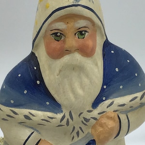 Vaillancourt Vintage “ Blue Forest Santa “ Chalkware