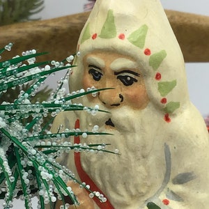 Vaillancourt Vintage “ Belsnickel Santa of the Pines “ Chalkware