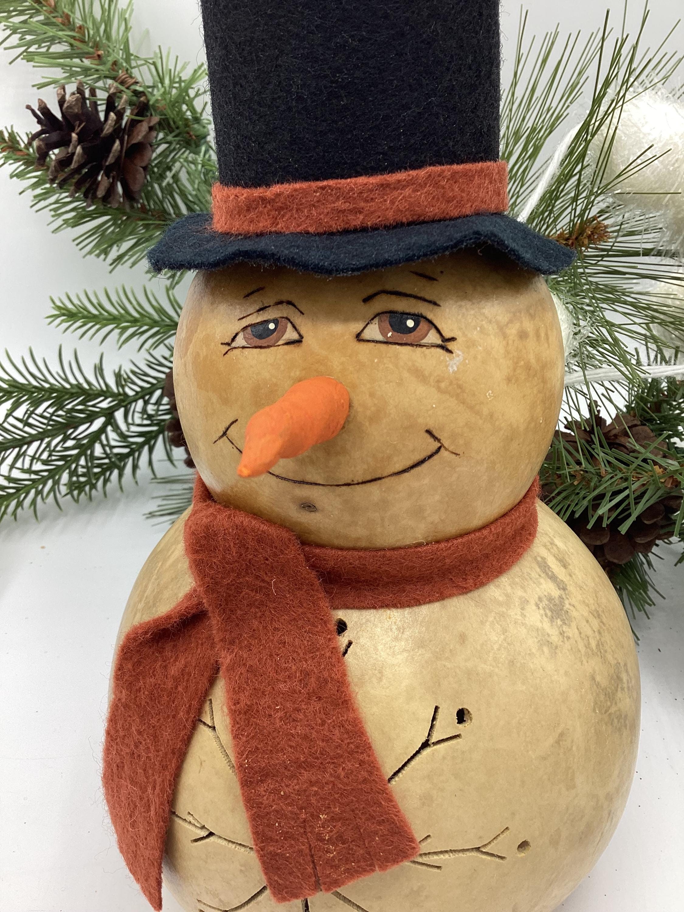 Vintage “kenny” the Snowman Made From a Gourd Rustic Christmas