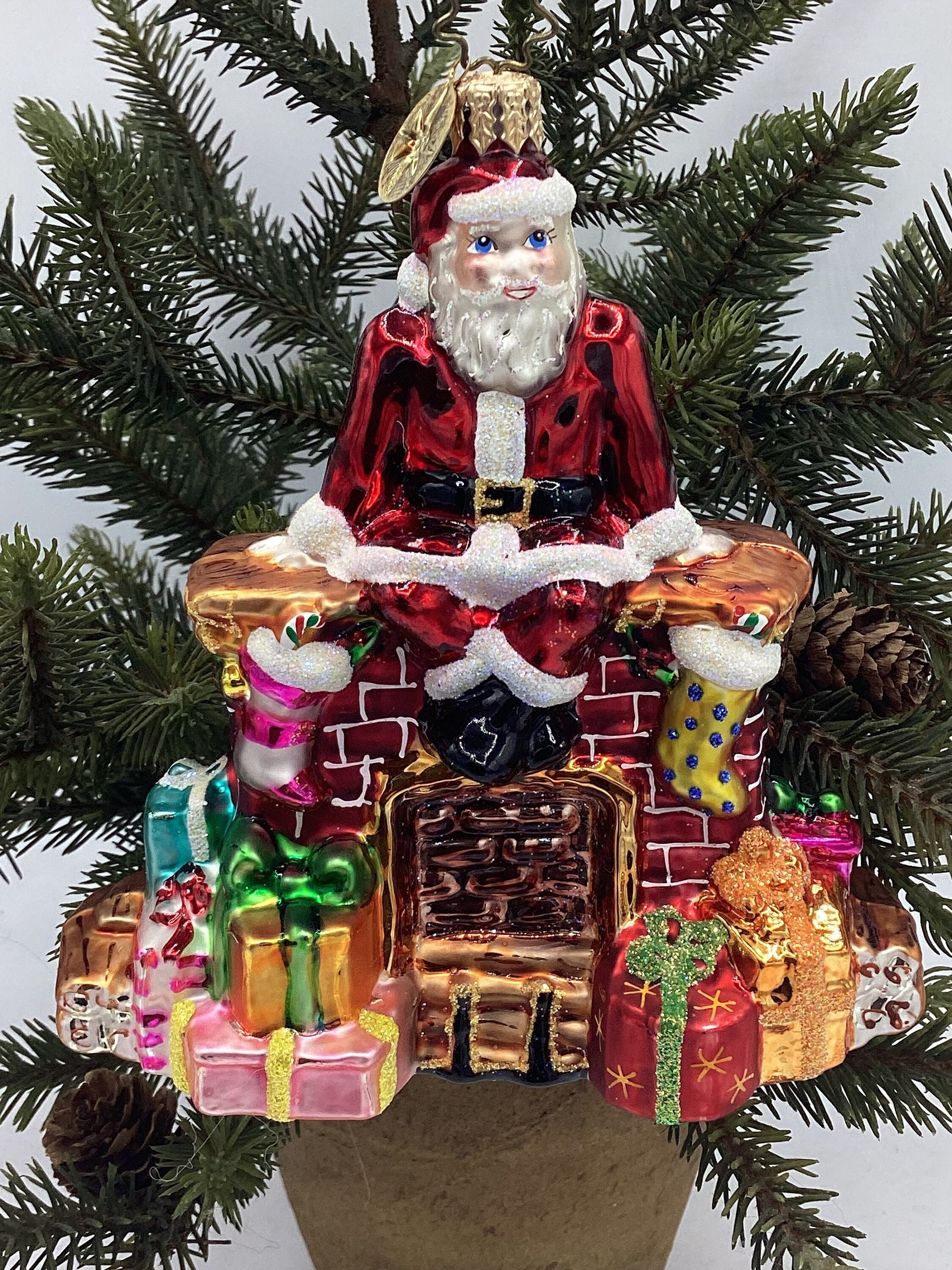 Vintage Christopher Radko “santa Pause” Handblown European Glass