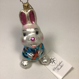 Christopher Radko Vintage “Chester” The White Rabbit Handblown Glass Ornament